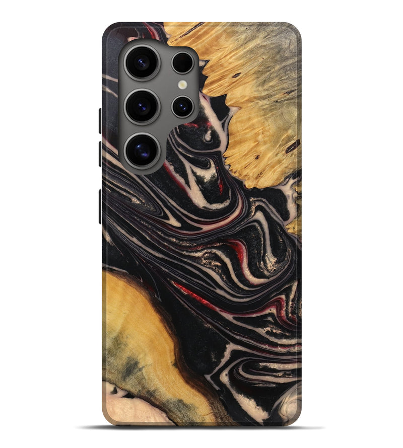 Galaxy S25 Ultra Wood Live Edge Phone Case - Rowen (Black & White, 745702)