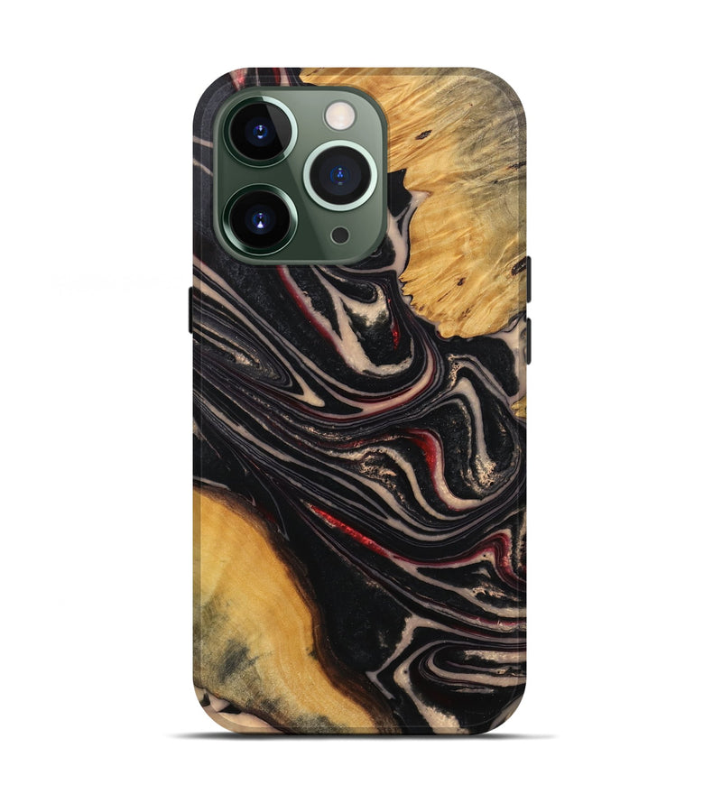 iPhone 13 Pro Wood Live Edge Phone Case - Rowen (Black & White, 745702)