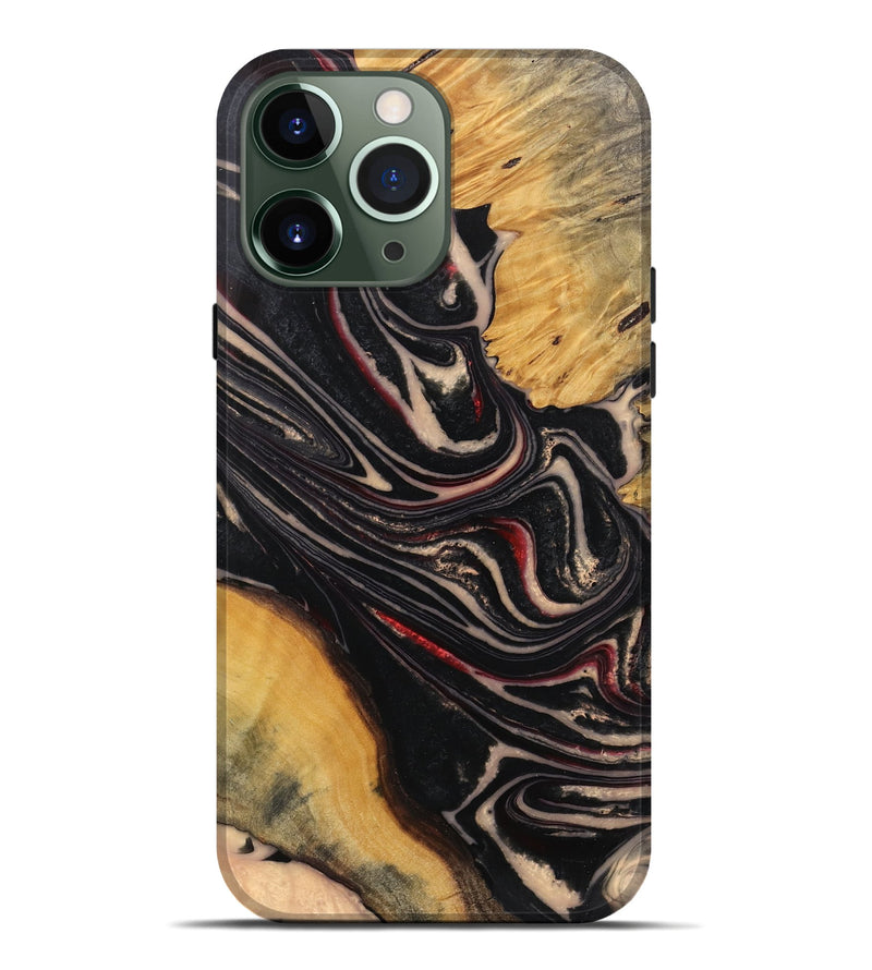 iPhone 13 Pro Max Wood Live Edge Phone Case - Rowen (Black & White, 745702)