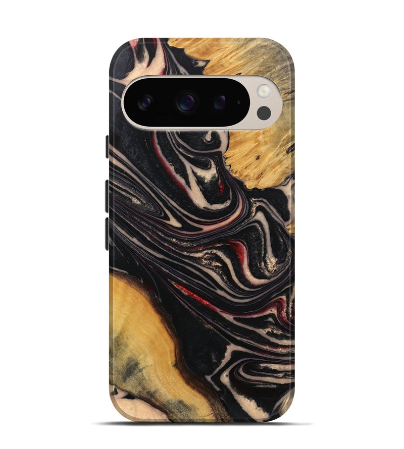 Pixel 9 Pro Wood Live Edge Phone Case - Rowen (Black & White, 745702)