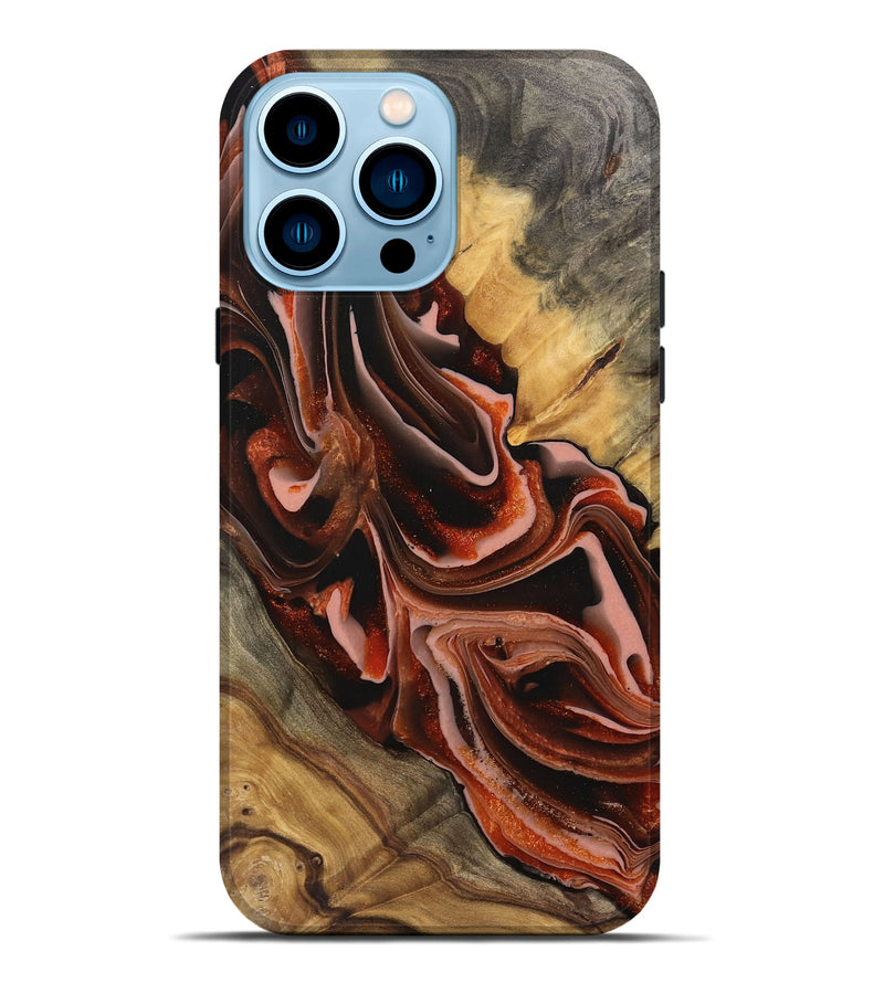 iPhone 14 Pro Max Wood Live Edge Phone Case - Blanche (Red, 745703)