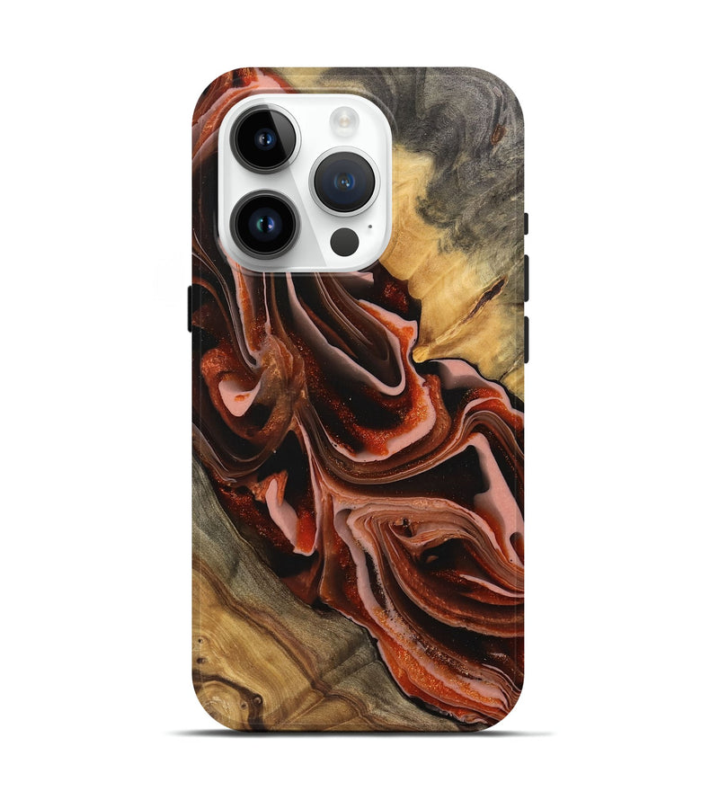 iPhone 15 Pro Wood Live Edge Phone Case - Blanche (Red, 745703)