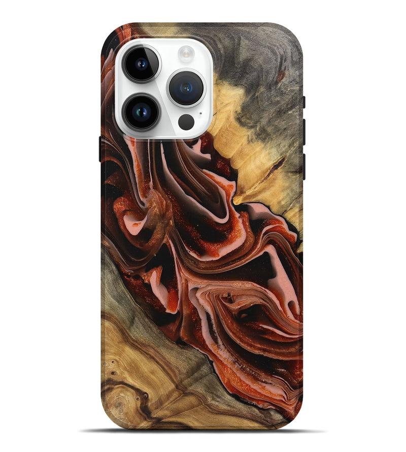 iPhone 15 Pro Max Wood Live Edge Phone Case - Blanche (Red, 745703)