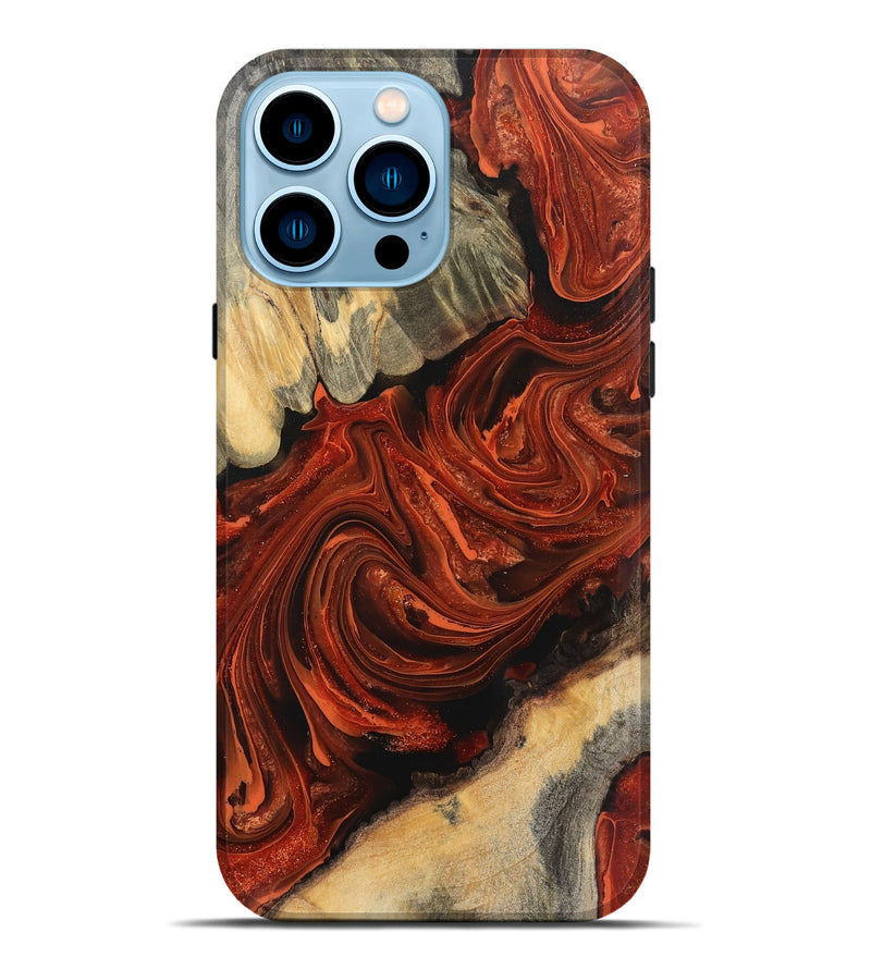 iPhone 14 Pro Max Wood Live Edge Phone Case - Wyatt (Red, 745704)