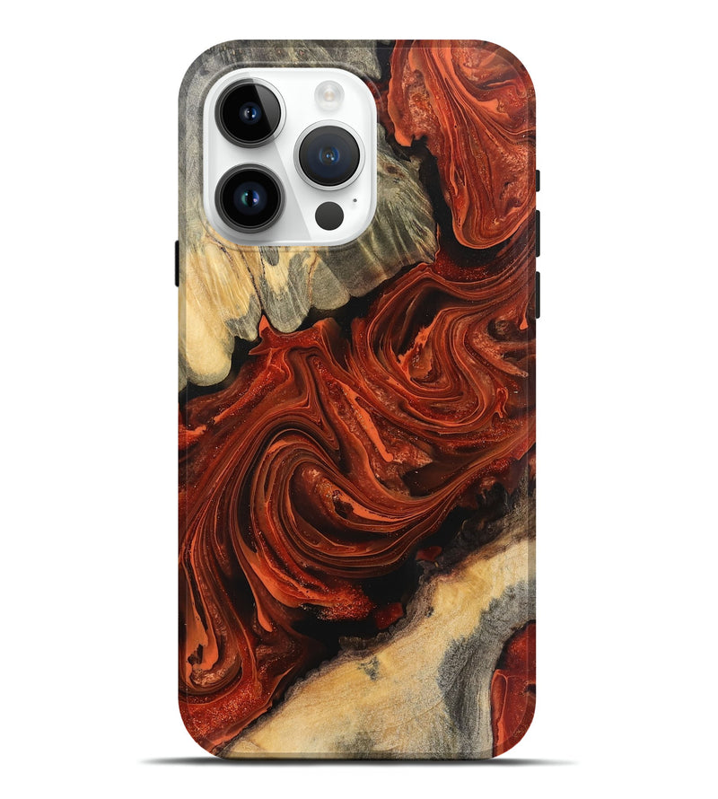 iPhone 15 Pro Max Wood Live Edge Phone Case - Wyatt (Red, 745704)