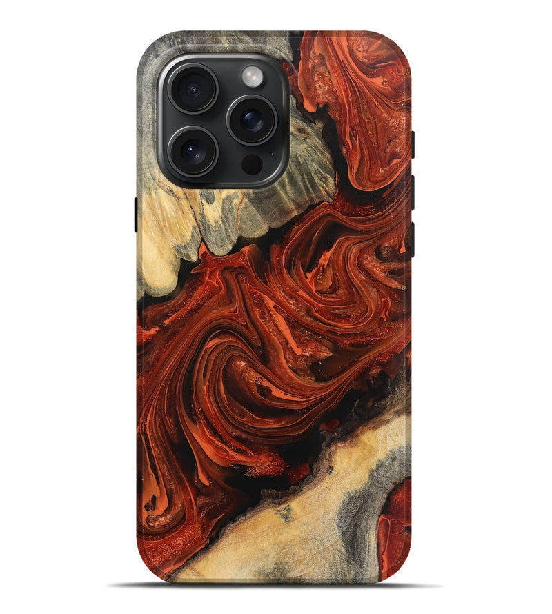 iPhone 16 Pro Max Wood Live Edge Phone Case - Wyatt (Red, 745704)