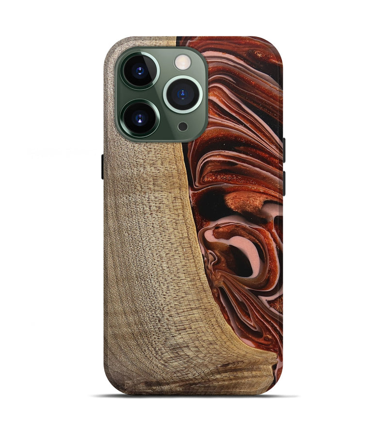 iPhone 13 Pro Wood Live Edge Phone Case - Lotta (Red, 745706)