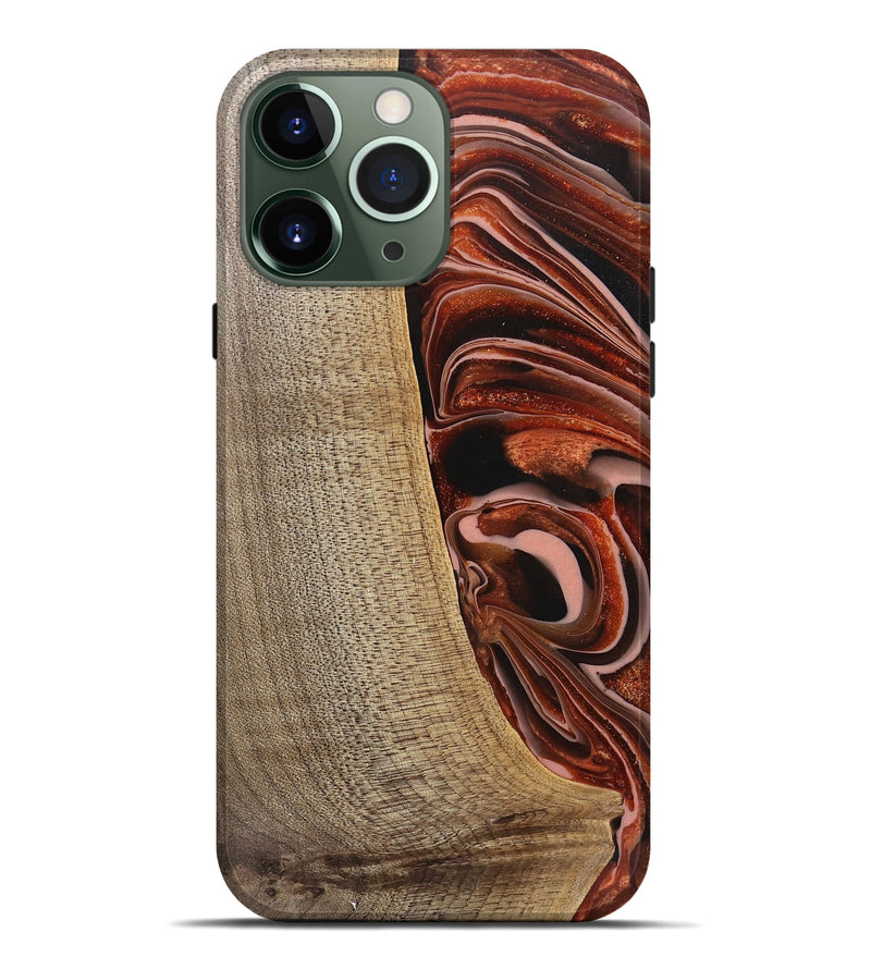 iPhone 13 Pro Max Wood Live Edge Phone Case - Lotta (Red, 745706)