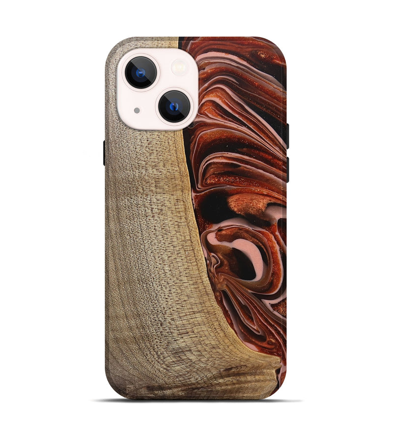 iPhone 14 Wood Live Edge Phone Case - Lotta (Red, 745706)