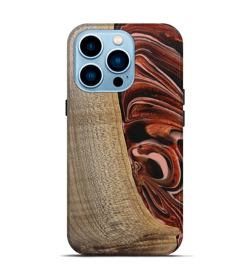 iPhone 14 Pro Wood Live Edge Phone Case - Lotta (Red, 745706)