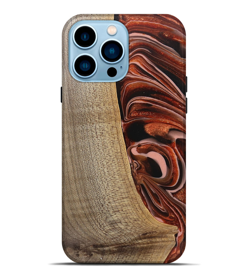 iPhone 14 Pro Max Wood Live Edge Phone Case - Lotta (Red, 745706)