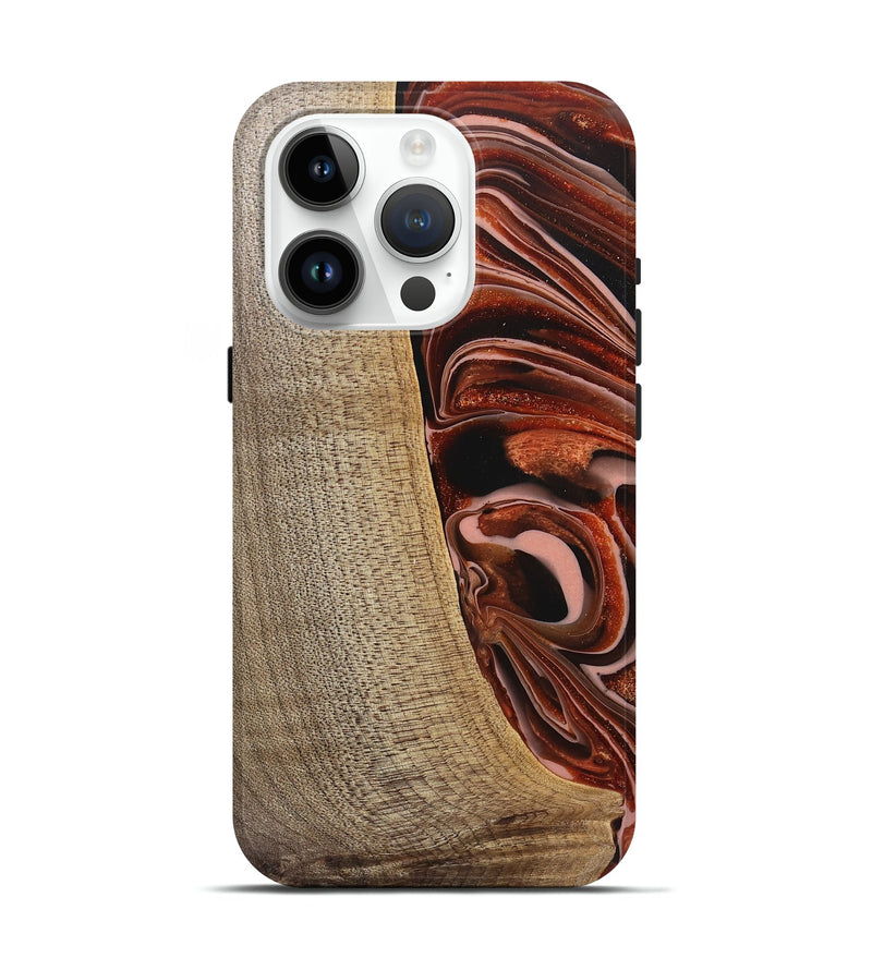 iPhone 15 Pro Wood Live Edge Phone Case - Lotta (Red, 745706)