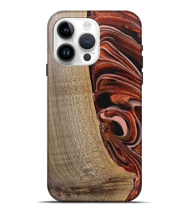 iPhone 15 Pro Max Wood Live Edge Phone Case - Lotta (Red, 745706)