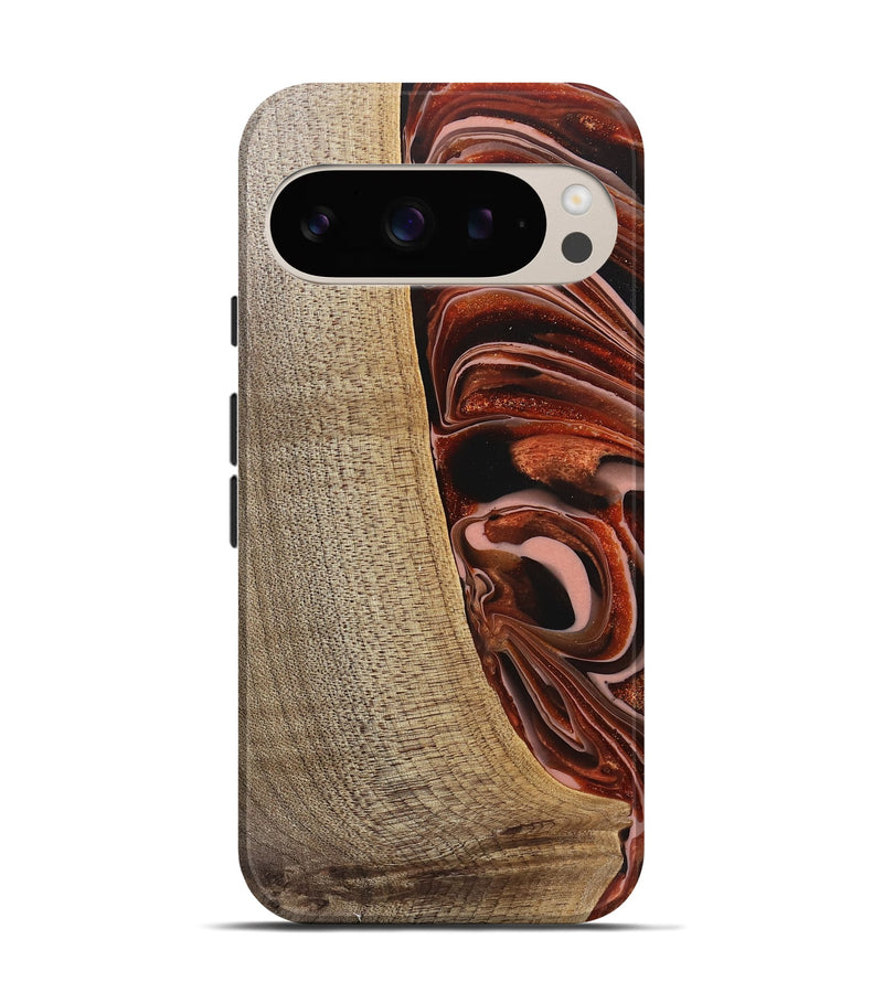 Pixel 9 Pro Wood Live Edge Phone Case - Lotta (Red, 745706)