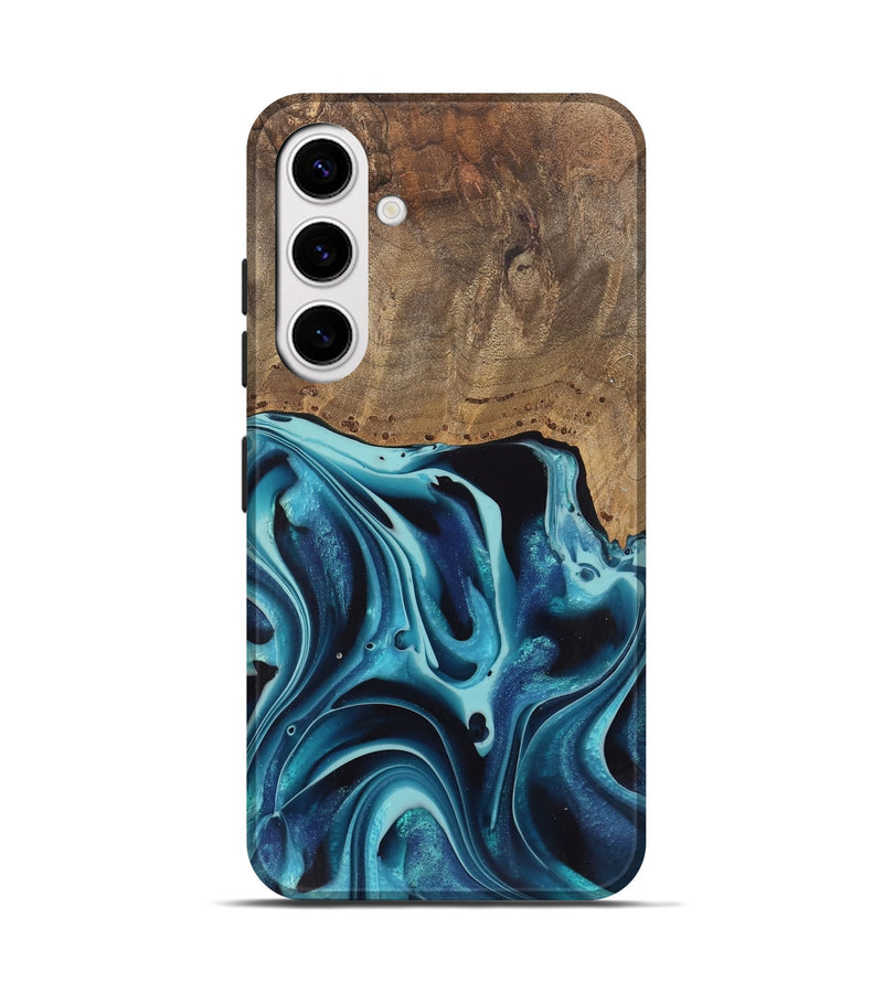 Galaxy S25 Wood Live Edge Phone Case - Novalee (Blue, 745709)