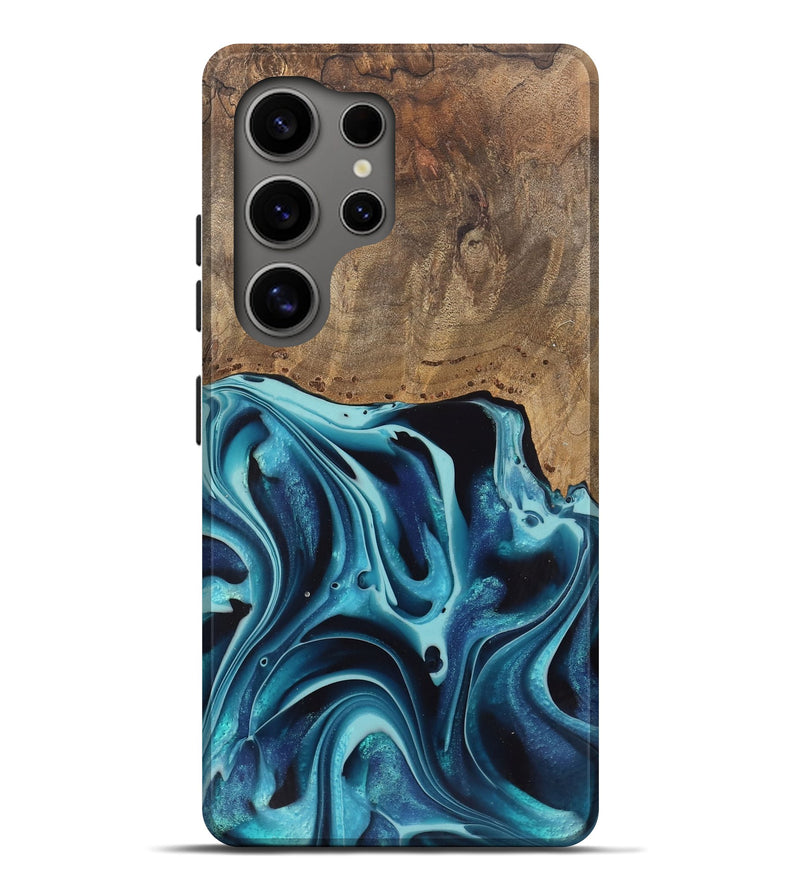 Galaxy S25 Ultra Wood Live Edge Phone Case - Novalee (Blue, 745709)