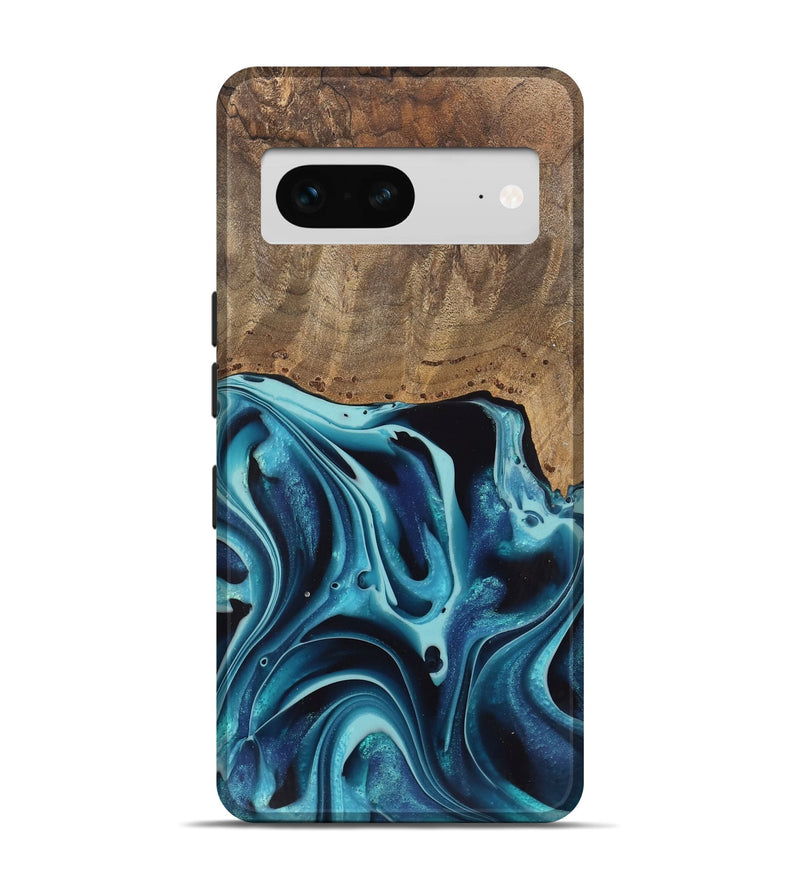 Pixel 7 Wood Live Edge Phone Case - Novalee (Blue, 745709)