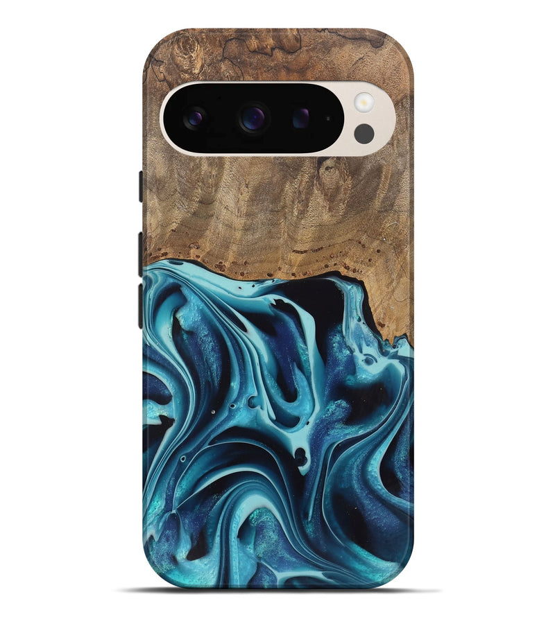 Pixel 9 Pro XL Wood Live Edge Phone Case - Novalee (Blue, 745709)