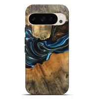 Pixel 9 Pro XL Wood Live Edge Phone Case - Darcy (Teal & Gold, 745710)