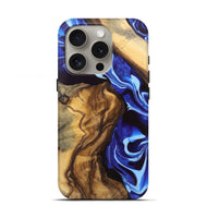 iPhone 16 Pro Wood Live Edge Phone Case - Dakota (Blue, 745711)