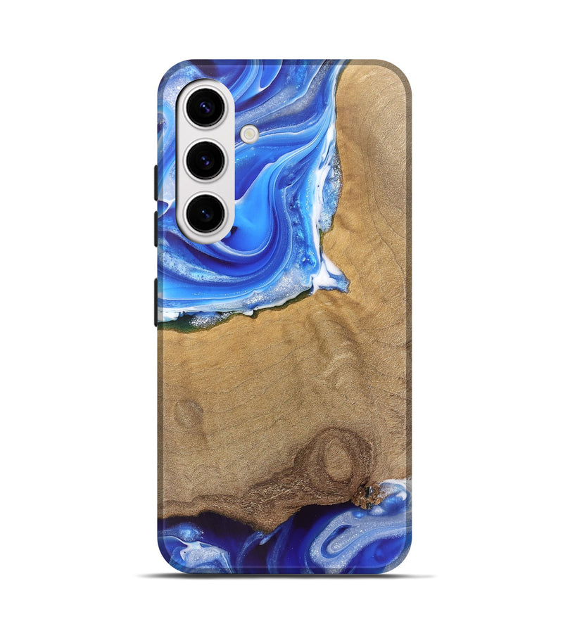 Galaxy S25 Wood Live Edge Phone Case - Mae (Blue, 745712)