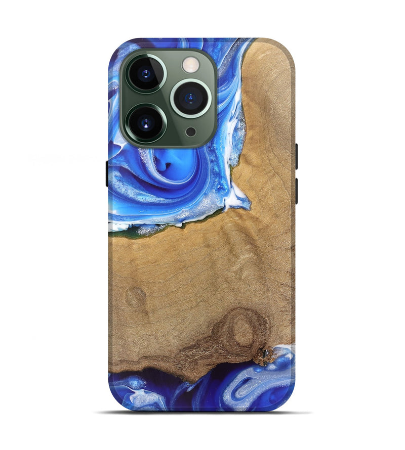 iPhone 13 Pro Wood Live Edge Phone Case - Mae (Blue, 745712)