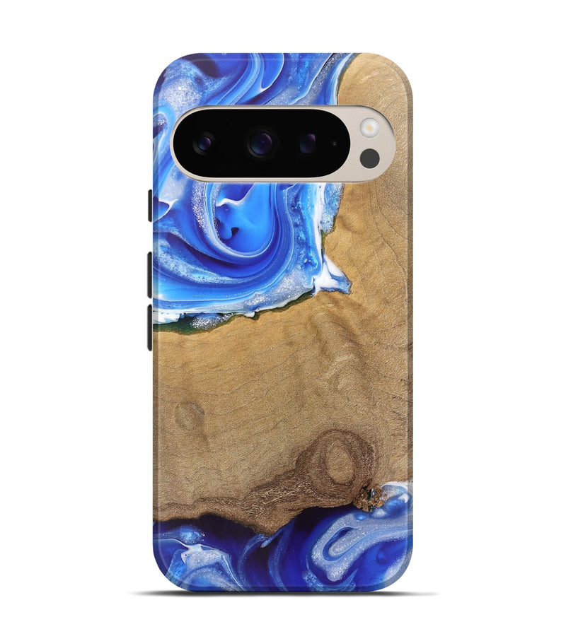 Pixel 9 Pro Wood Live Edge Phone Case - Mae (Blue, 745712)