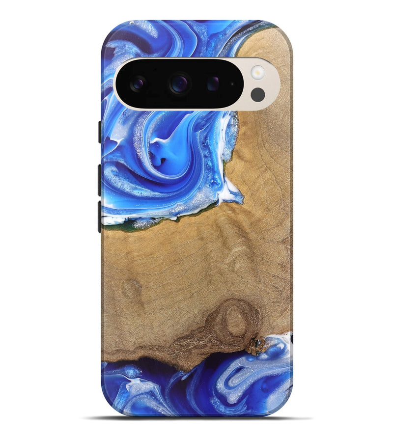 Pixel 9 Pro XL Wood Live Edge Phone Case - Mae (Blue, 745712)