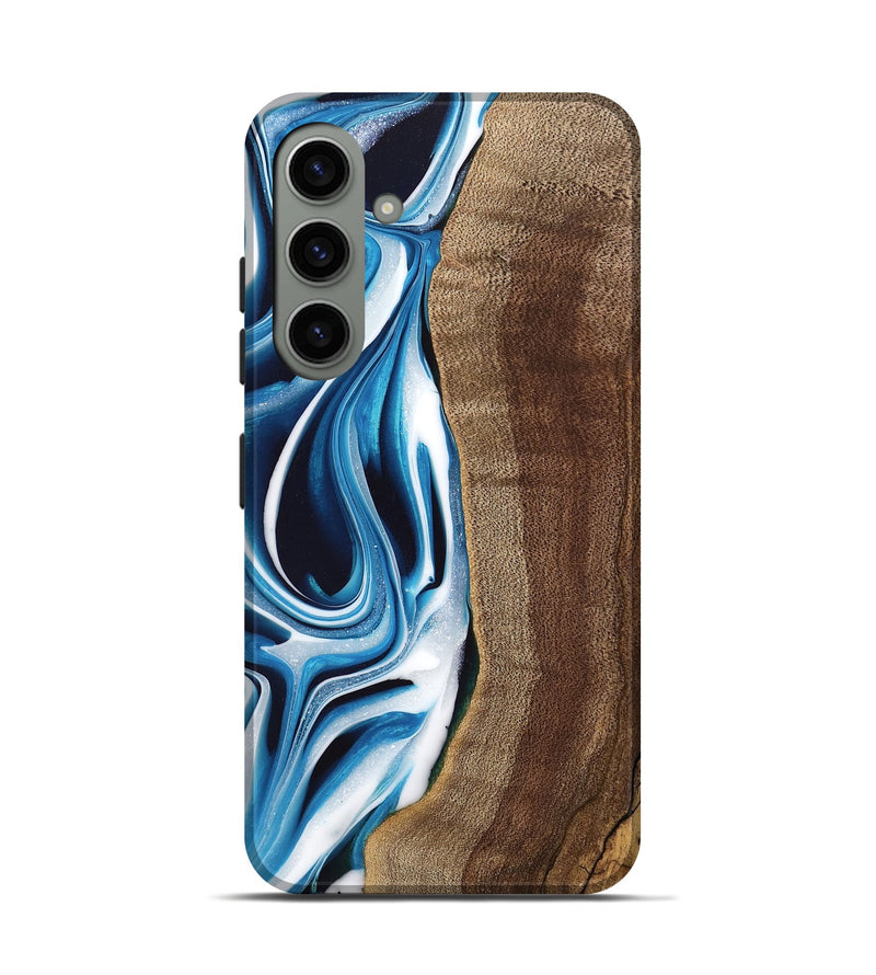 Galaxy S24 Wood Live Edge Phone Case - Abel (Blue, 745714)