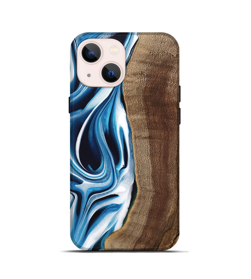 iPhone 13 mini Wood Live Edge Phone Case - Abel (Blue, 745714)