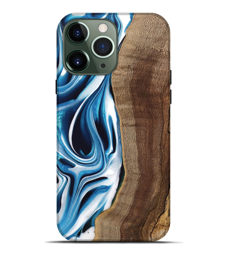 iPhone 13 Pro Max Wood Live Edge Phone Case - Abel (Blue, 745714)