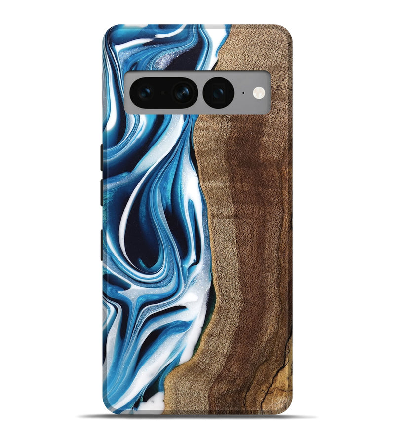 Pixel 7 Pro Wood Live Edge Phone Case - Abel (Blue, 745714)