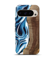 Pixel 9 Wood Live Edge Phone Case - Abel (Blue, 745714)