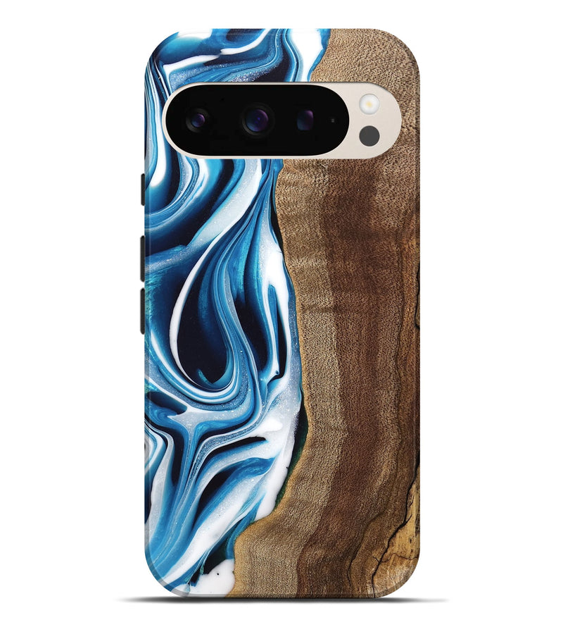 Pixel 9 Pro XL Wood Live Edge Phone Case - Abel (Blue, 745714)