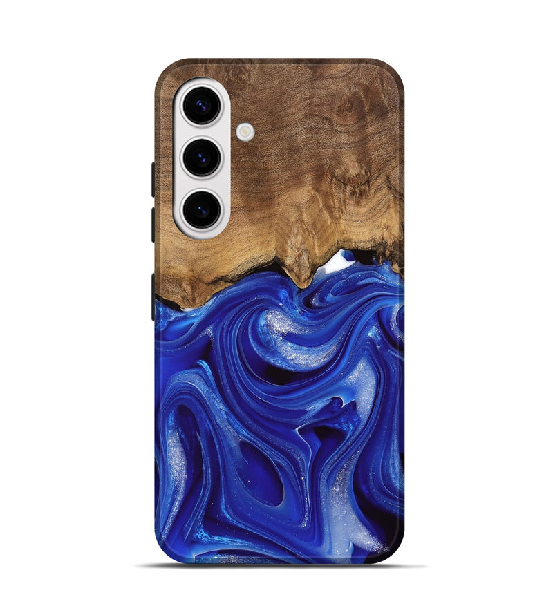 Galaxy S25 Wood Live Edge Phone Case - Harding (Blue, 745716)