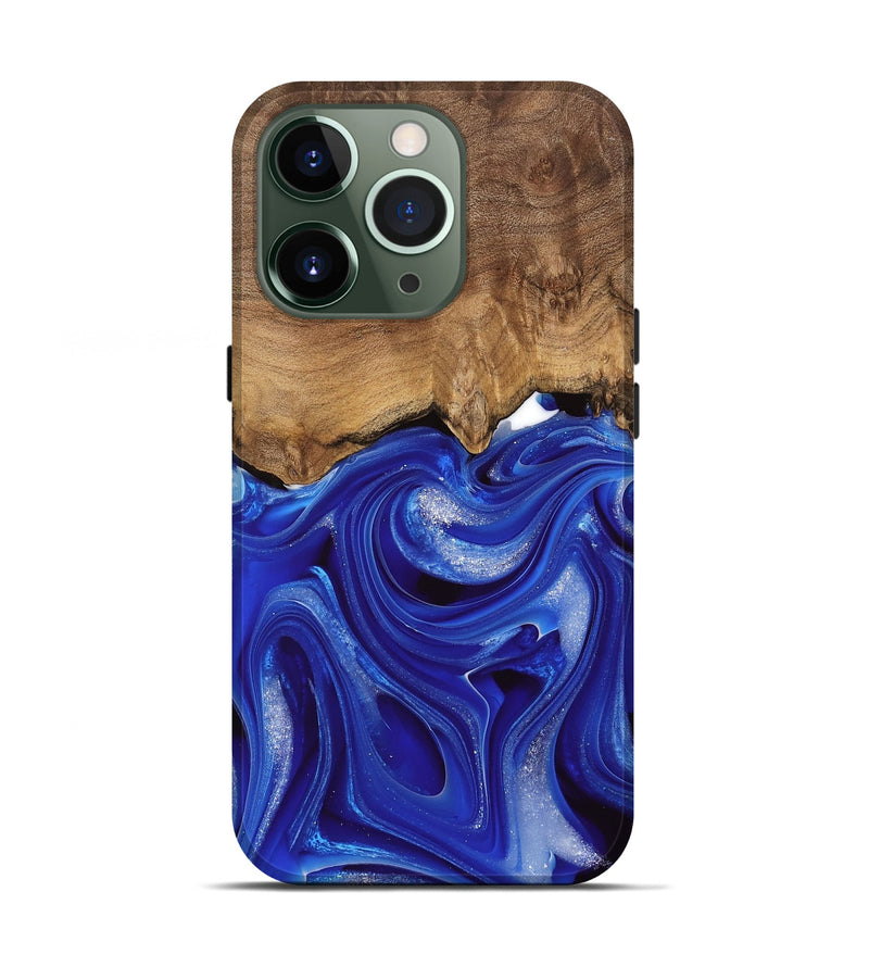 iPhone 13 Pro Wood Live Edge Phone Case - Harding (Blue, 745716)