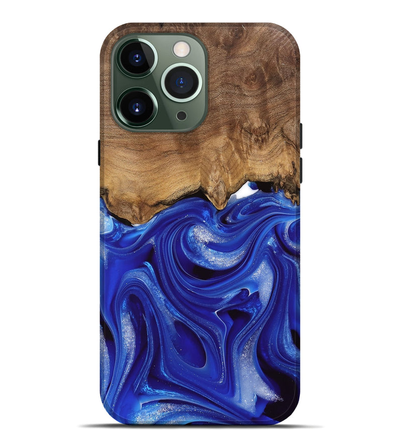 iPhone 13 Pro Max Wood Live Edge Phone Case - Harding (Blue, 745716)