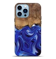 iPhone 14 Pro Max Wood Live Edge Phone Case - Harding (Blue, 745716)