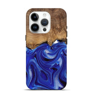 iPhone 15 Pro Wood Live Edge Phone Case - Harding (Blue, 745716)