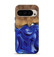 Pixel 9 Wood Live Edge Phone Case - Harding (Blue, 745716)