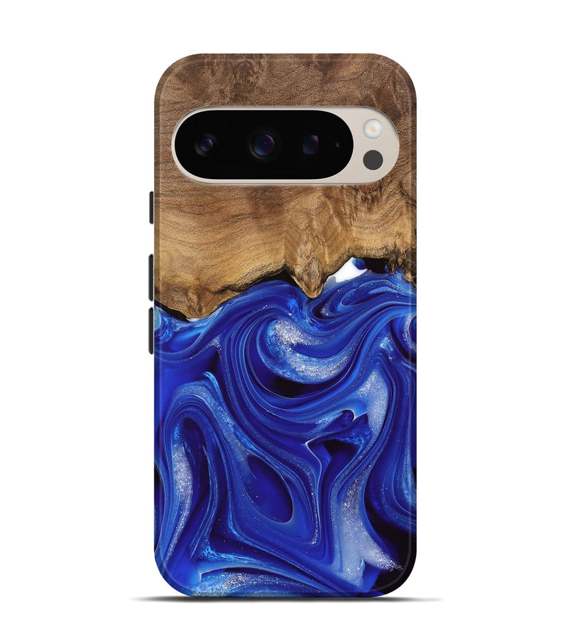 Pixel 9 Pro Wood Live Edge Phone Case - Harding (Blue, 745716)