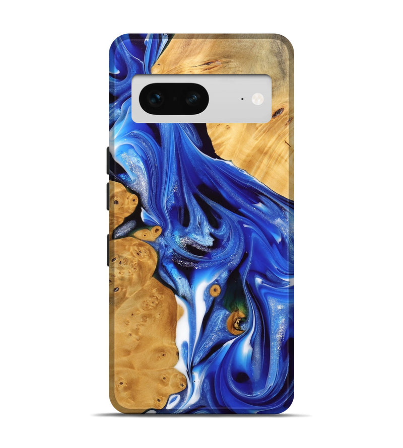 Pixel 7 Wood Live Edge Phone Case - Lucca (Blue, 745718)