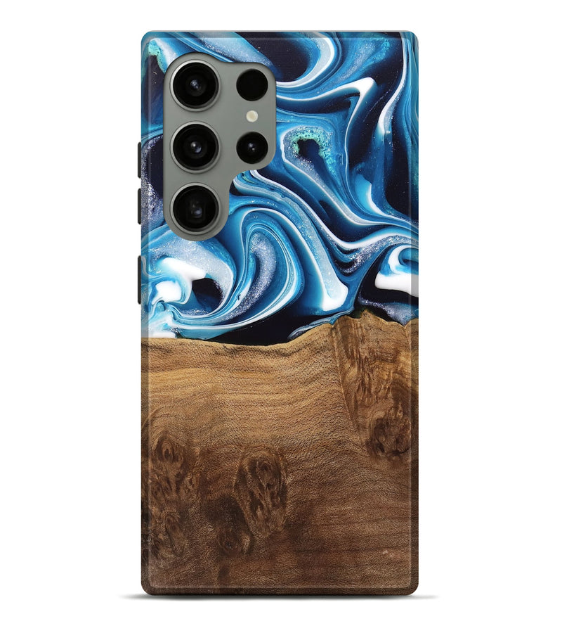 Galaxy S24 Ultra Wood Live Edge Phone Case - Ayah (Blue, 745719)