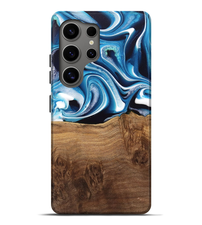 Galaxy S25 Ultra Wood Live Edge Phone Case - Ayah (Blue, 745719)