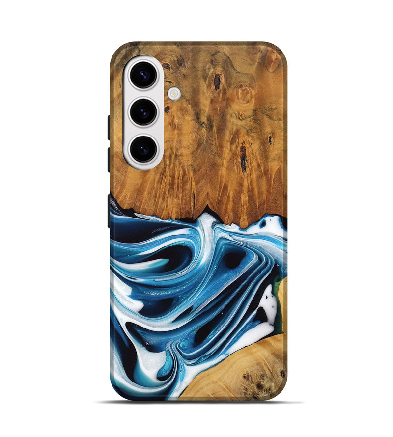 Galaxy S25 Wood Live Edge Phone Case - Delia (Blue, 745721)