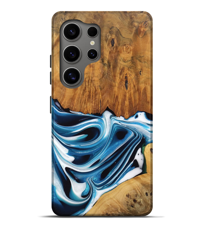 Galaxy S25 Ultra Wood Live Edge Phone Case - Delia (Blue, 745721)