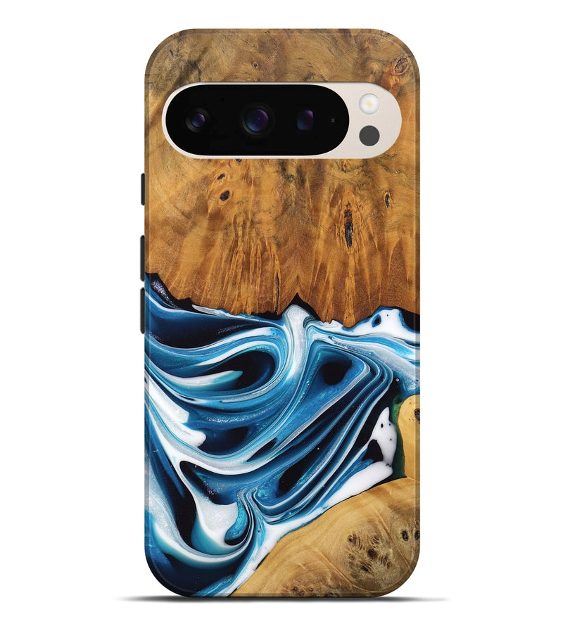 Pixel 9 Pro XL Wood Live Edge Phone Case - Delia (Blue, 745721)