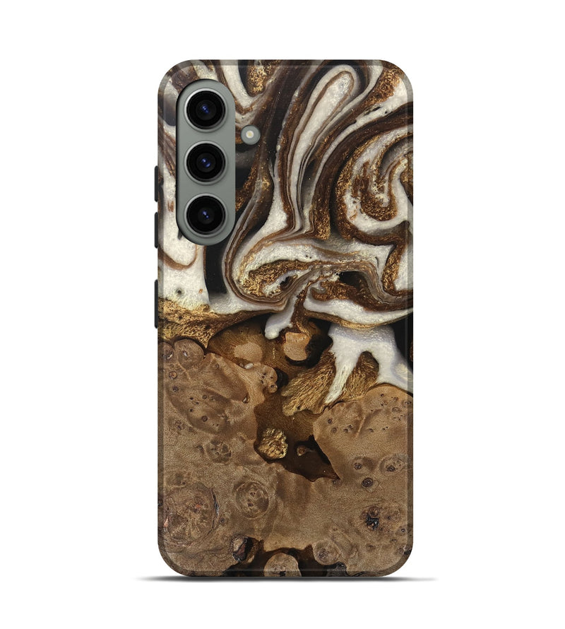 Galaxy S24 Wood Live Edge Phone Case - Albert (Black & White, 745724)