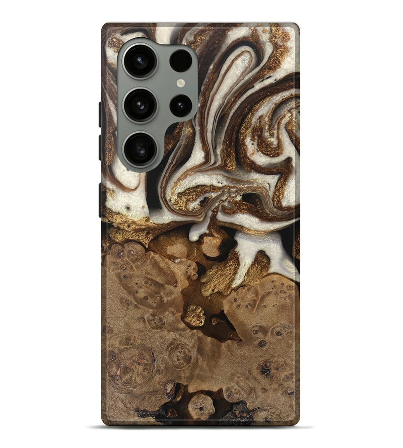 Galaxy S24 Ultra Wood Live Edge Phone Case - Albert (Black & White, 745724)