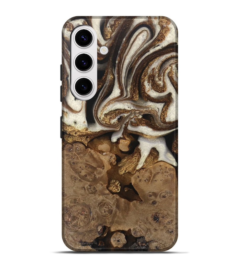 Galaxy S25 Plus Wood Live Edge Phone Case - Albert (Black & White, 745724)